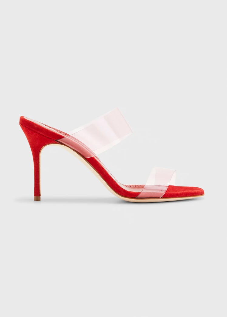 Manolo Blahnik red PVC sandals