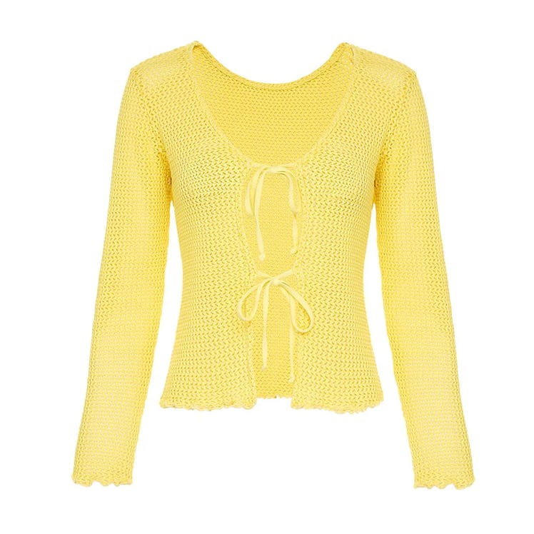 Montce yellow crochet cardigan