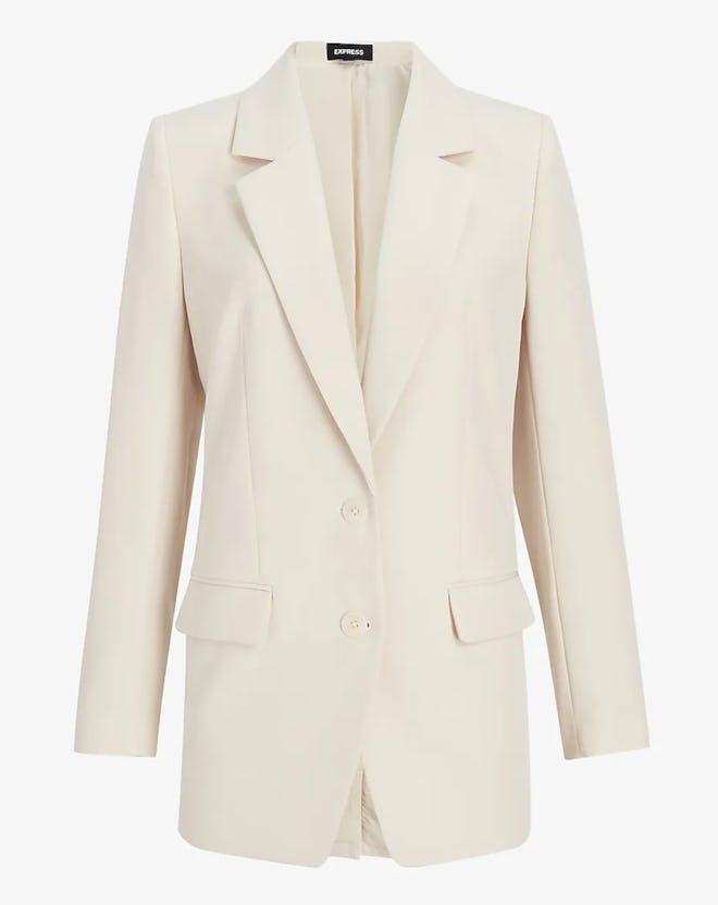 2 Button Notch Lapel Boyfriend Blazer