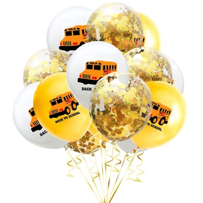 No party is complete without balloons, so try these bus balloons for your back-to-school shindig.