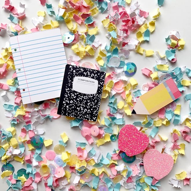 You have to add confetti to your back-to-school decorations shopping list.