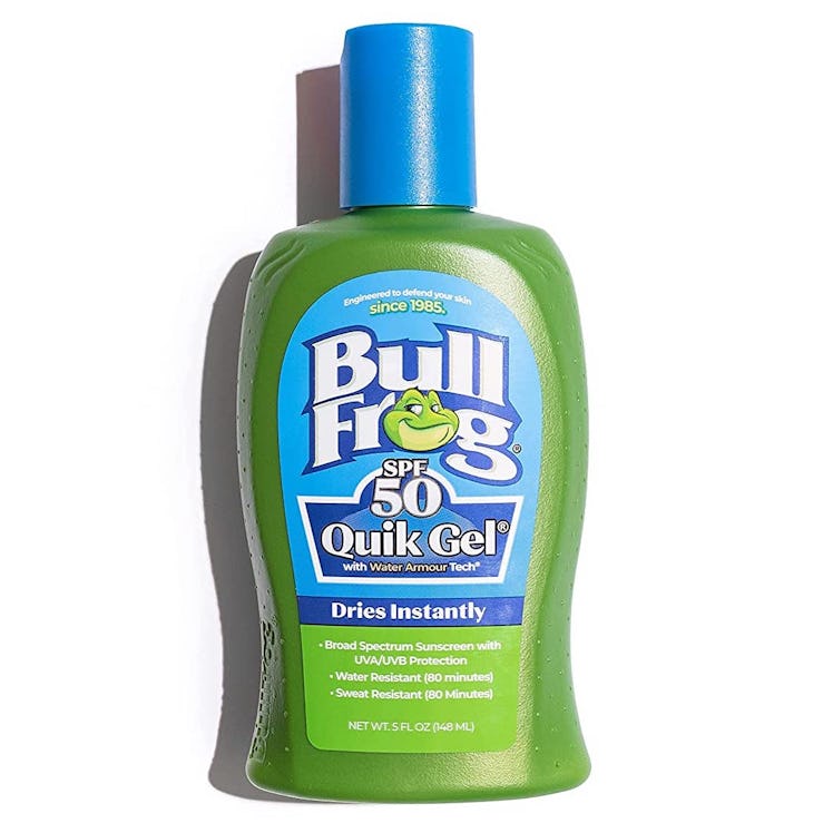 Bull Frog Quik Gel sunscreen for runners goes on clear and dries quickly.