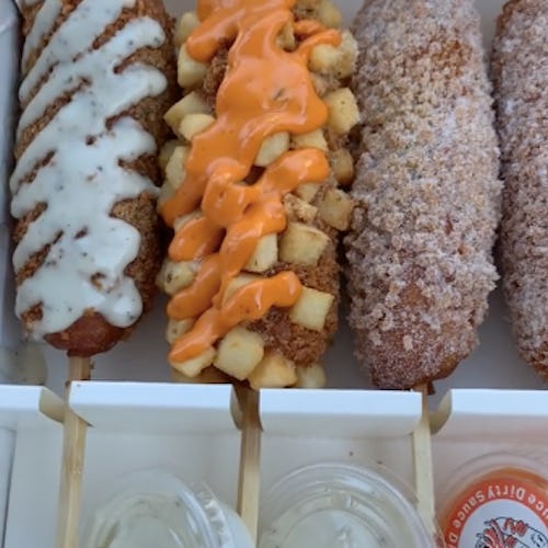 TikTok is obsessed with Korean Fried Cheese, a street food that is also known as Korean Corndogs.