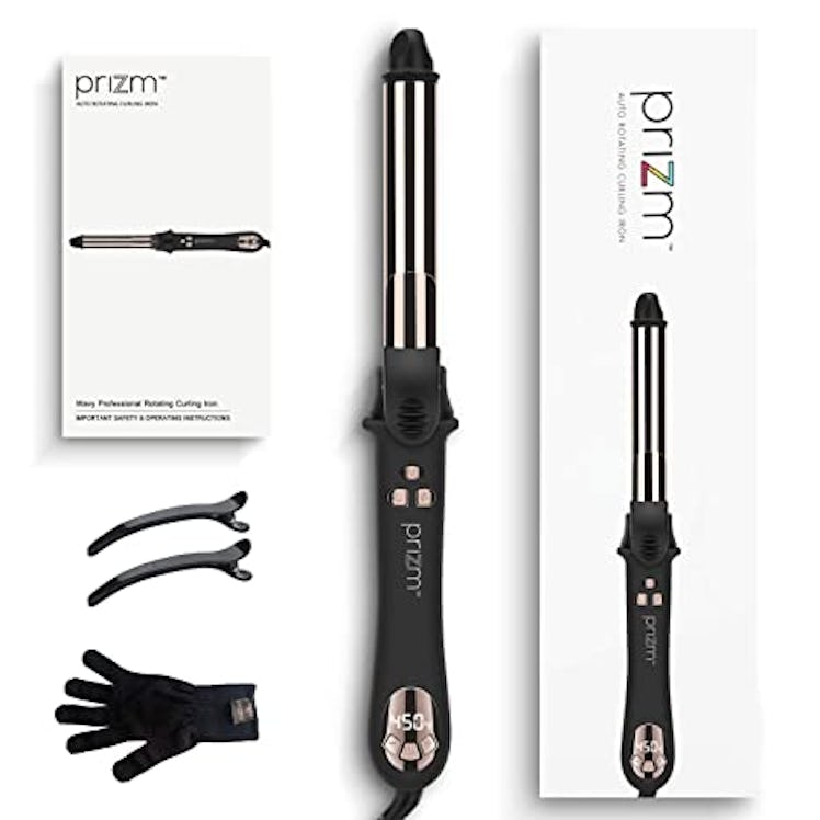 The Prizm automatic curling iron for short hair has an easy-to-use clamp. 