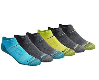Saucony Mesh Ventilating Comfort Fit Performance No-Show Socks (6-Pack)