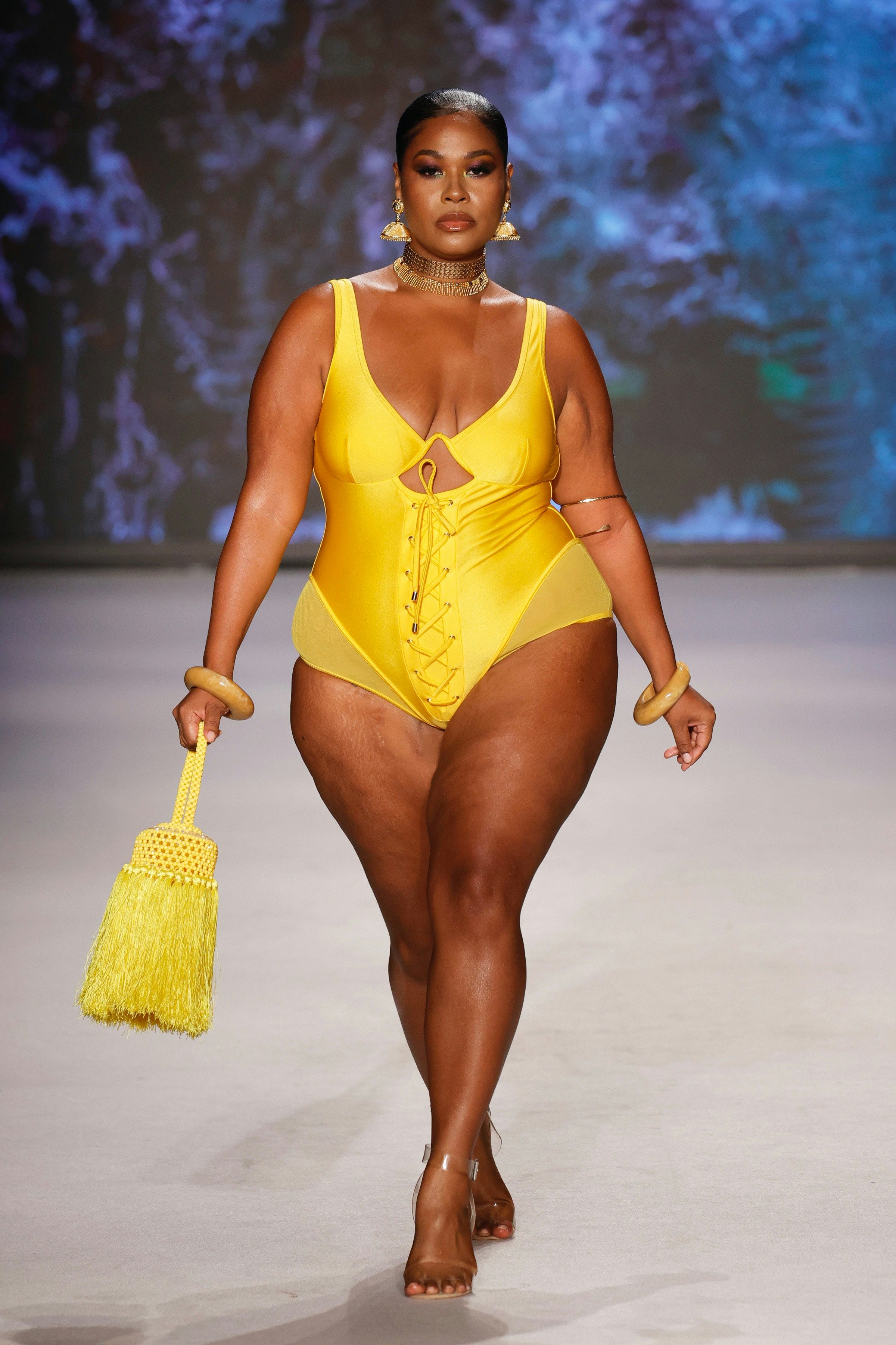 A model walks the runway for Models Of Colors Matters Presents BFyne at Paraiso for Miami Swim Week &hellip;