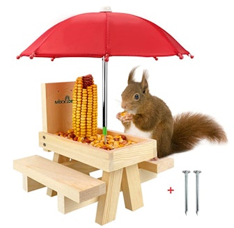 MIXXIDEA Squirrel Feeder Table With Umbrella