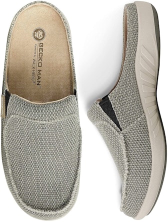 These house shoes for men are made from canvas and contoured for support.