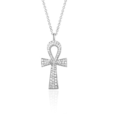 Logan Hollowell cross pavé diamond necklace