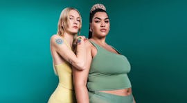 Two models wearing Parade underwear, cami, and dress.