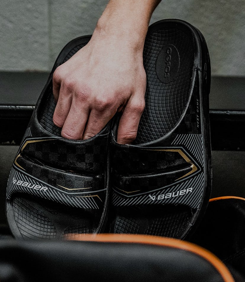 Bauer Hockey and Oofos "The Bartlett" active recovery slides