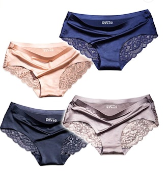 ITAYAX Lace Silk Seamless Panties (4-Pack)