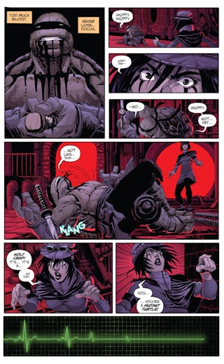 The seppuku scene from Issue #1 of The Last Ronin, Teenage mutant ninja turtles.