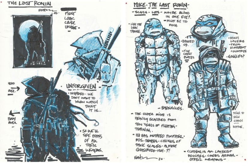 Eastman’s early concept art for Michelangelo’s look in The Last Ronin. — IDW comics