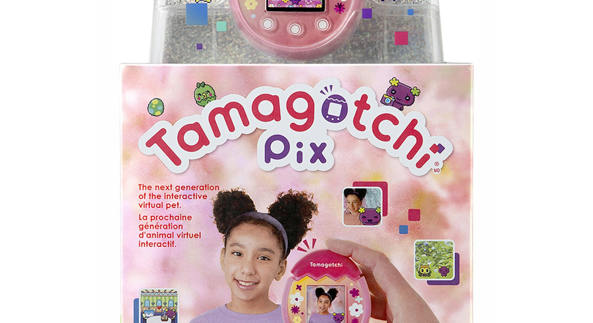 Original Tamagotchi Pix product photo, in the box