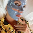 Victoria Beckham in a hydrogel mask