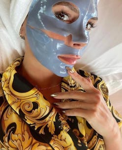 Victoria Beckham in a hydrogel mask