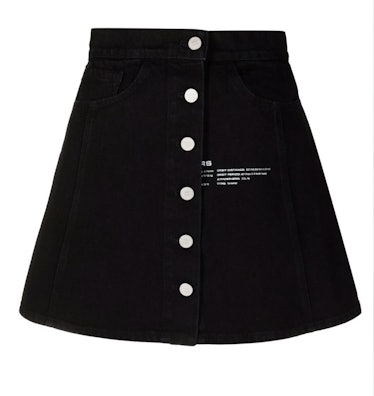 Slogan-Print A-Line Skirt