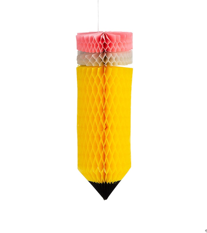Back to school decoration, a honeycomb hanging pencil