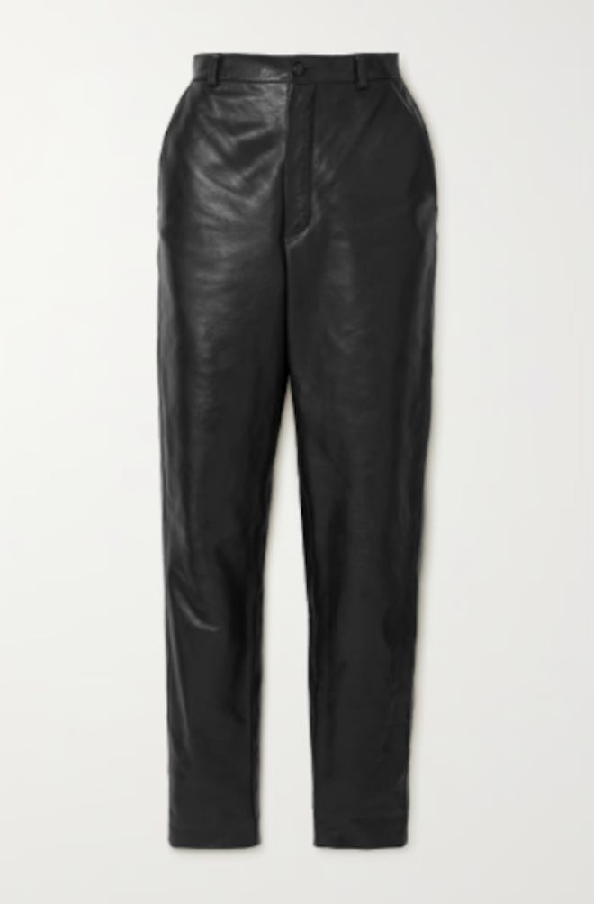 Gucci Aria Leather Tapered Pants