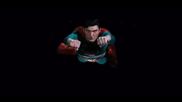 Superman flying -- reused clip throughout the film. 