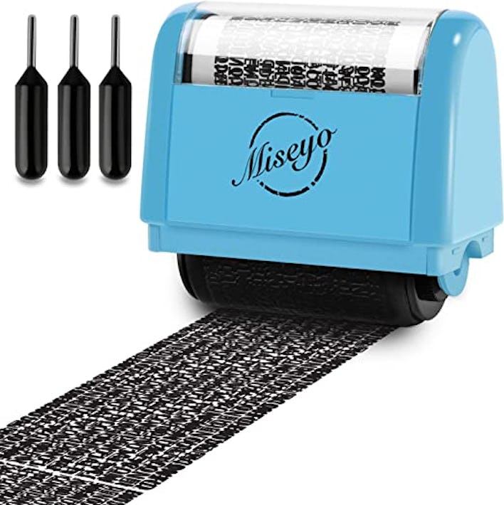Miseyo Wide Identity Theft Protection Roller Stamp Set (3 Refills)
