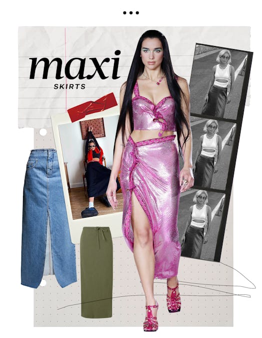 Dua Lipa in a pink sequin maxi skirt 10. Kim Kardashian in tie-dye baggy cargo pants