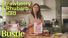 Jess Damuck makes a strawberry rhubarb salad for Bustle Book Club. 