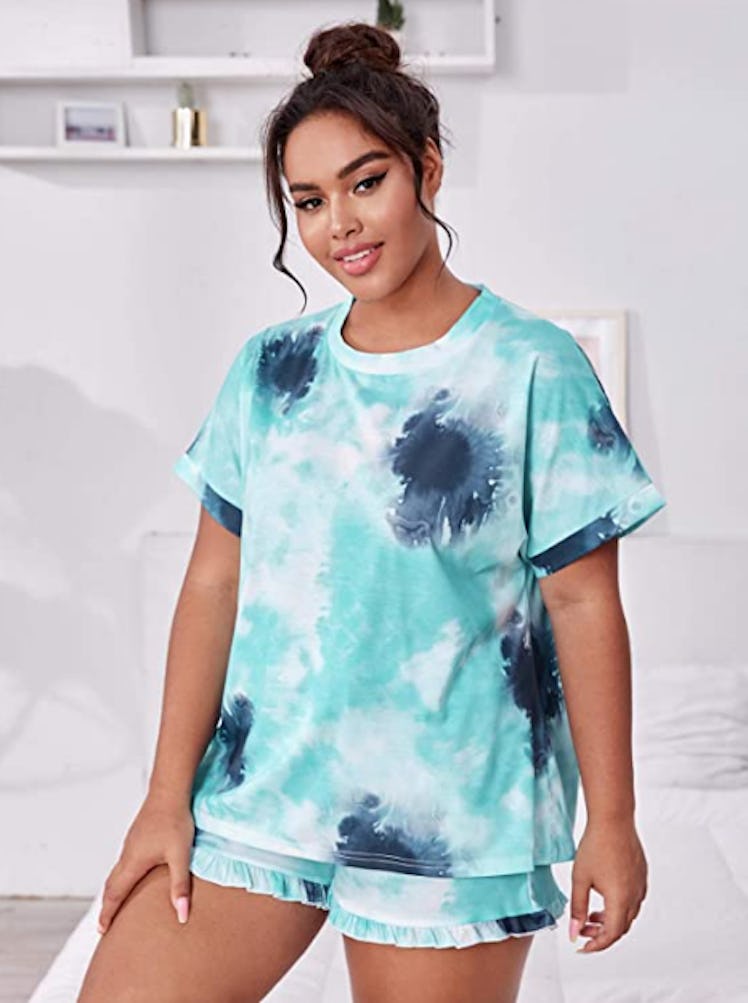 A cotton tie-dye pajama set for hot sleepers