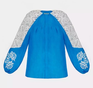 Women’s Blouse With Lace And Traditional Embroidery