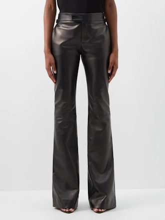 Tom Ford Kick-Flared Plongé-Leather Suit Trousers