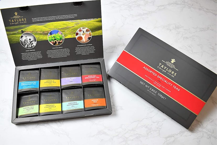 Taylors of Harrogate assorted specialty teas box, one of the best housewarming gifts under $20 on Am...
