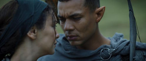 Bronwyn (Nazanin Boniadi) and Arondir (Ismael Cruz Córdova) in 'The Rings of Power.'