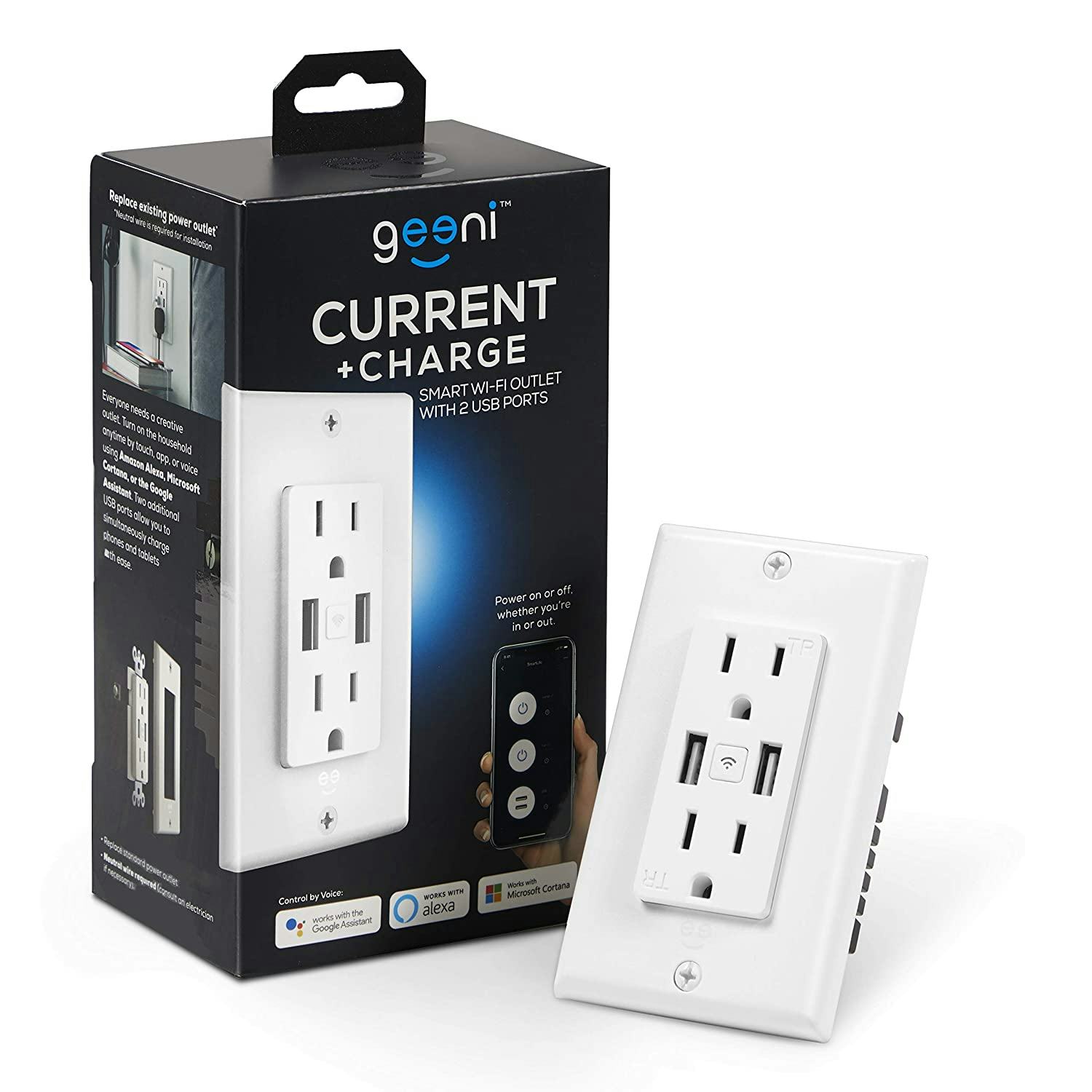 Geeni High Speed USB Charger Smart Outlet,