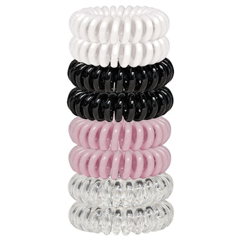 Kitsch Spiral Phone Cord-Style Hair Ties (8-Pack) Can Be Worn As Bracelet For Back To School