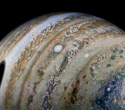 Juno Captures Moon Shadow on Jupiter