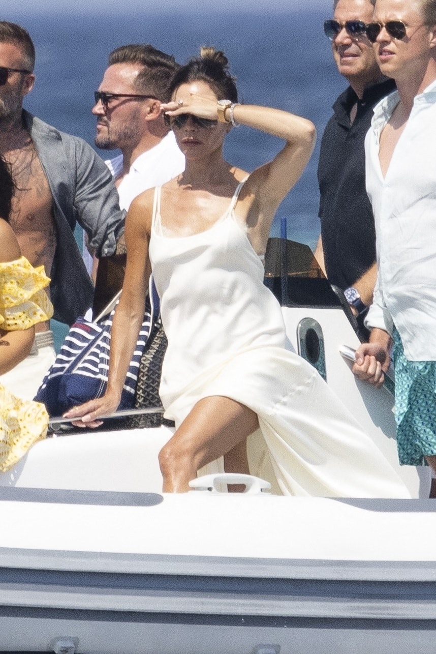 Satin slip dress in white - Victoria Beckham