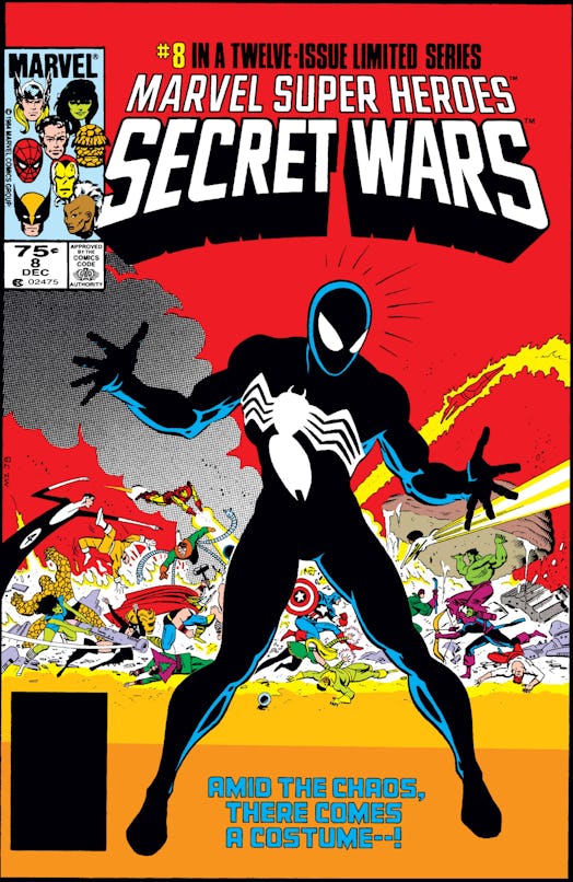 Spider-Man's iconic black suit (later revealed to be Venom) was introduced in 'Secret Wars' to sell ...