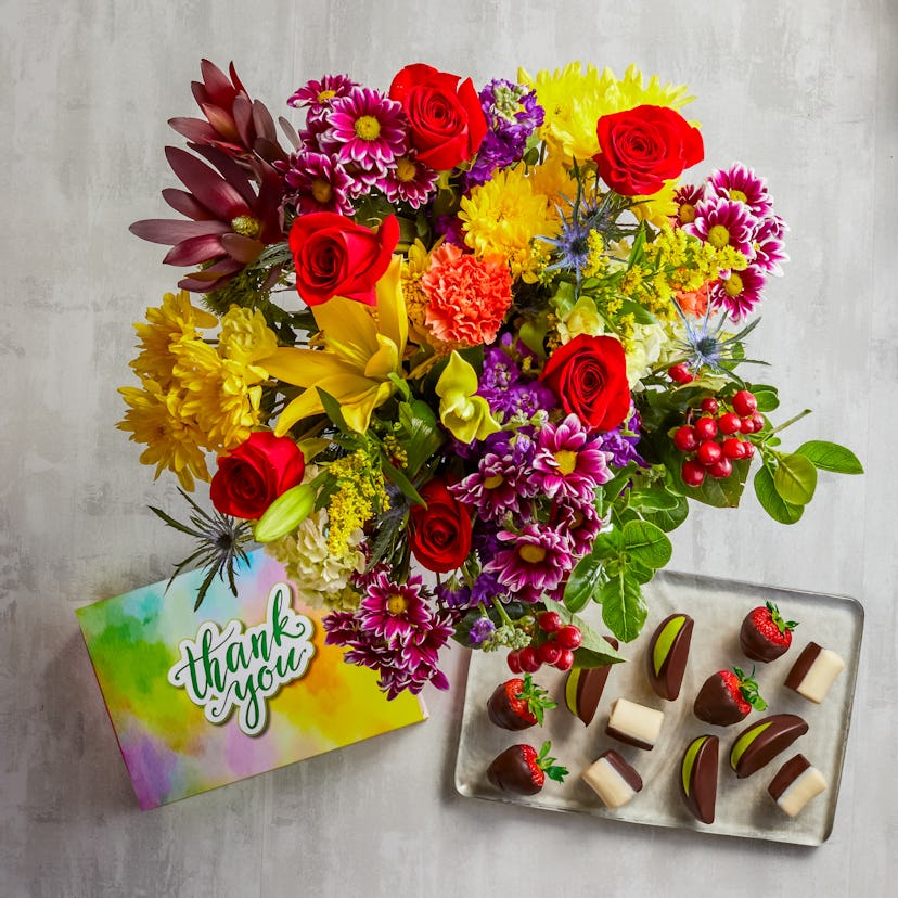 Thank You Flower Bouquet & Gift Set