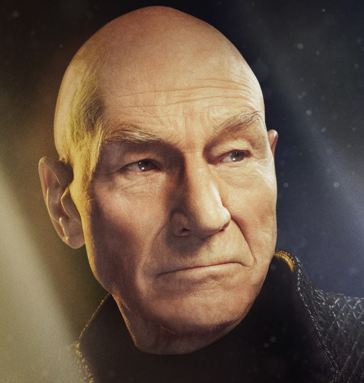 Patrick Stewart as Jean-Luc Picard in Season 3.