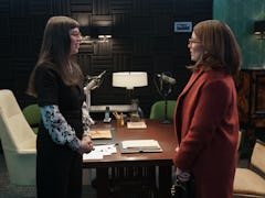 Poppy (Adina Verson) and Cinda (Tina Fey) in Only Murders In the building