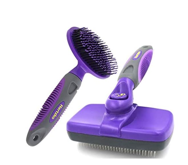 Hertzko Slicker Brush and Soft Pet Brush Bundle