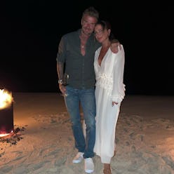 david beckham victoria beckham white beach dress