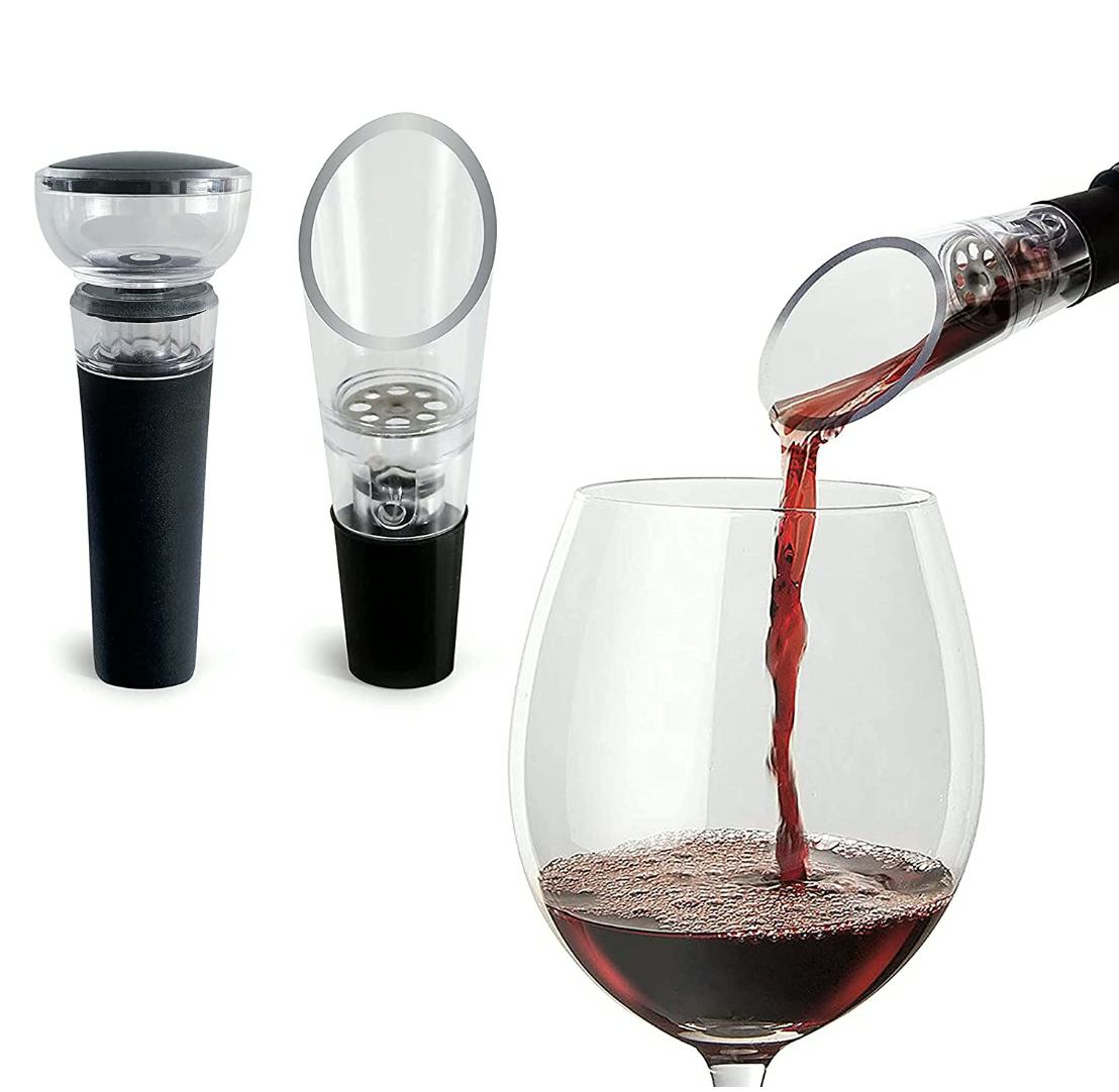 TenTen Labs Wine Aerator and Wine Saver Pump (2-Pack)