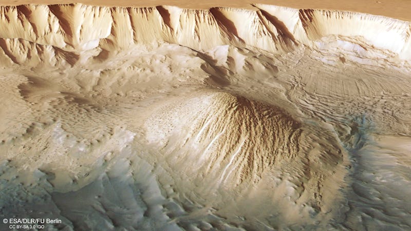 Mound inside the canyon on Mars