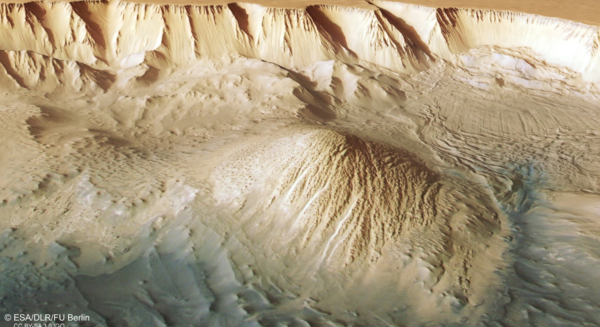 Mound inside the canyon on Mars