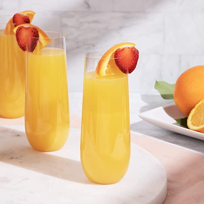 Prestee Stemless Unbreakable Champagne Flutes (24-Pack)