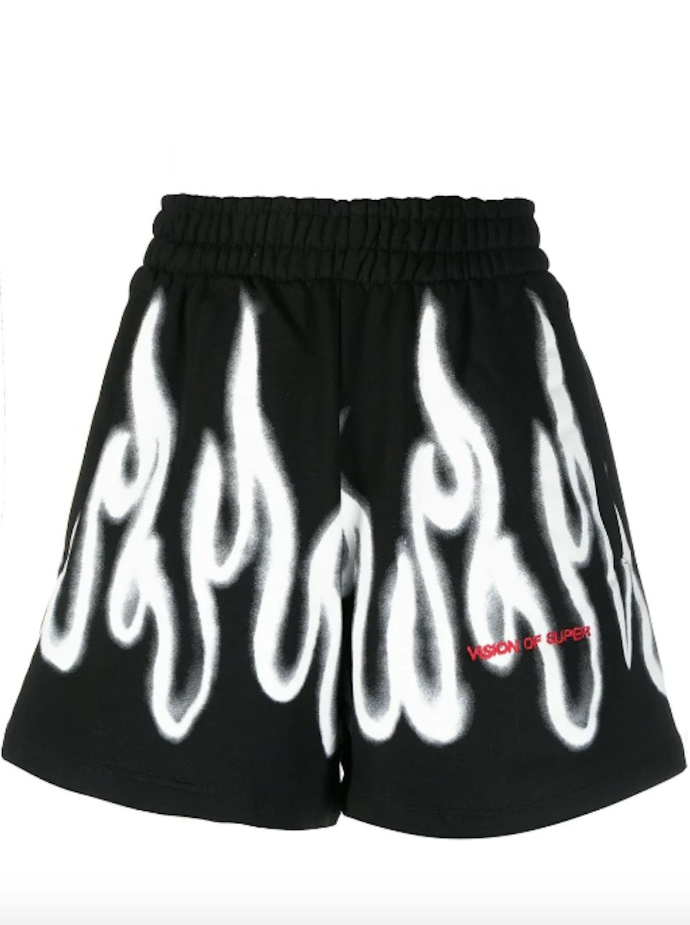 flame-print slip-on track shorts