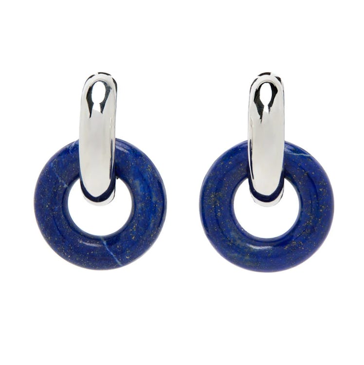 Silver & Blue Strato Twist Earrings
