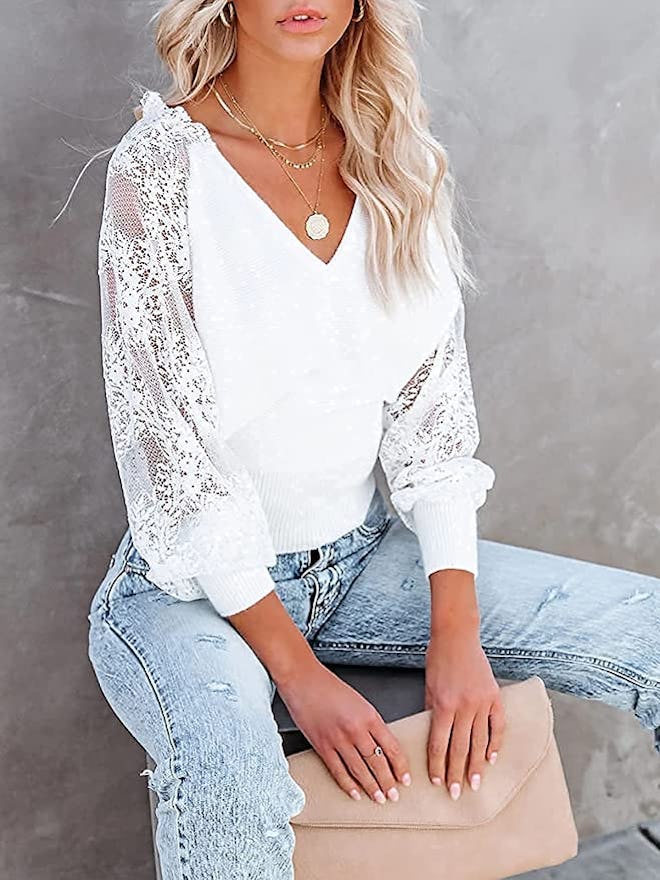 ZCSIA Lace Long Sleeve Pullover